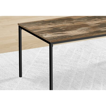 Monarch Specialties Table Set, 3pcs Set, Coffee, End, Black Metal, Brown Reclaimed Laminate, Contemporary, Modern I 7893P